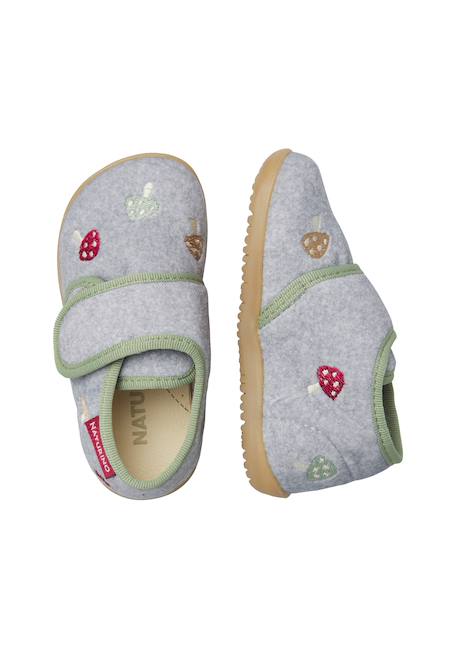 Chaussons bébé en tissu eduns Gris+Rose 4 - vertbaudet enfant 