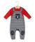 Ensemble salopette + haut 100% coton bébé garçon Marine raye naturel 1 - vertbaudet enfant 