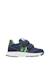 Baskets garçon en cuir et tissu jesko 2 à scratch Bleu-vert-blanc 1 - vertbaudet enfant 