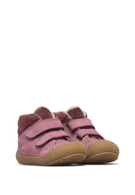 Bottines bébé en cuir et daim rabek à scratch Kaki-sable+Magnolia-violet+Marron-cognac 7 - vertbaudet enfant 