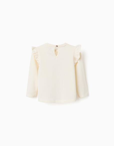 T-shirt en coton à manches longues avec imprimé maison Blanc 2 - vertbaudet enfant 