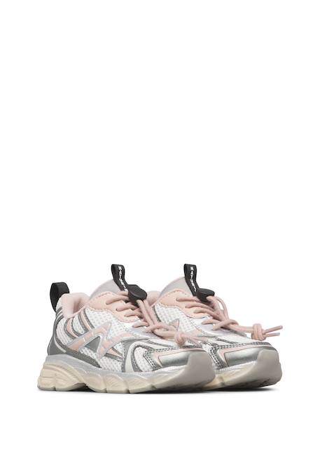 Baskets bébé fille en tissu synthétique wave Argent-rose-blanc 2 - vertbaudet enfant 