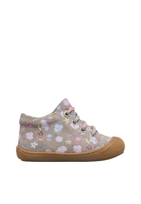 Chaussures premiers pas bébé fille en daim cocoon Gris foncé-violet+Magnolia-rose+Rose-rose clair 1 - vertbaudet enfant 