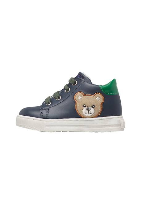 Baskets bébé garçon en cuir geordi 3 Bleu-vert 3 - vertbaudet enfant 