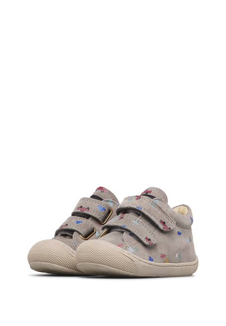 Chaussures premiers pas bébé garçon en daim cocoon à scratch Gris foncé-marine+Gris foncé-marron 5 - vertbaudet enfant 