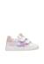 Baskets bébé fille en daim et tissu pailleté pinn à scratch Blanc-argenté 1 - vertbaudet enfant 