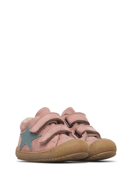 Chaussures premiers pas bébé en cuir kolde 2 à scratch Marron-marine+Rose-bleu 7 - vertbaudet enfant 