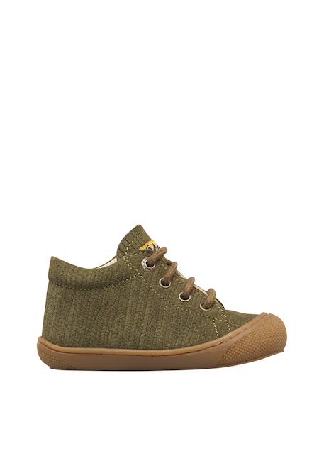 Chaussures premiers pas bébé garçon en daim cocoon Kaki-gris+Marron-vert 1 - vertbaudet enfant 