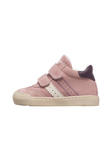 Baskets montantes enfant en cuir et daim riby high à scratch Blanc-rose-violet+Bleu-vert-rouge 3 - vertbaudet enfant 