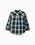 Chemise en coton à manches longues à carreaux b&s Bleu foncé 3 - vertbaudet enfant 
