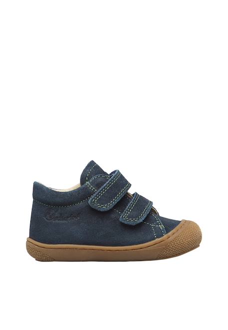 Chaussures premiers pas bébé garçon en daim cocoon à scratch Marine-vert olive+Vert foncé-marron 1 - vertbaudet enfant 