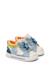 Baskets bébé garçon en simili cuir et tissu shin à zip Blanc-bleu clair+Marine-kaki 2 - vertbaudet enfant 