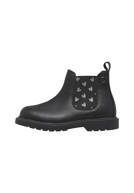 Bottines chelsea fille en cuir piccadilly Noir-argent 3 - vertbaudet enfant 
