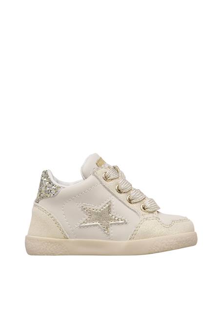 Baskets montantes bébé fille en cuir et daim alnoite high 2 Or 1 - vertbaudet enfant 