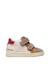 Baskets bébé en cuir et daim kiner à scratch Blanc crème-rose poudré+Blanc-bleu clair-vert+Gris-rouge 11 - vertbaudet enfant 