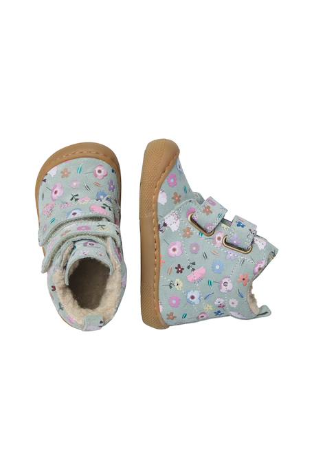 Bottes barefoot bébé fille en daim wigghi à scratch Rose-magnolia+Sauge-rose 9 - vertbaudet enfant 