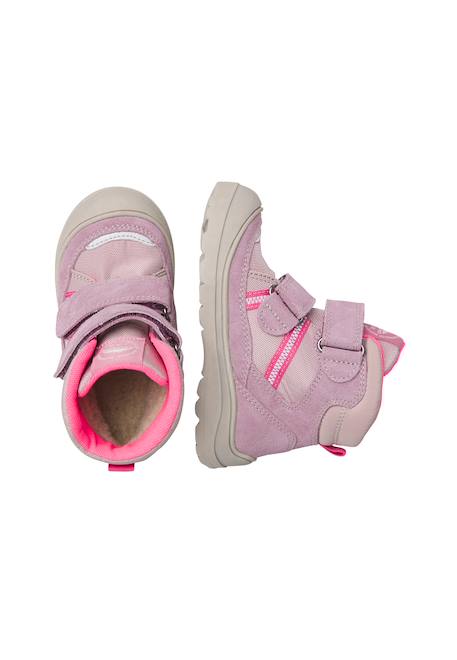 Bottes enfant en daim et tissu technique graysy à scratch, imperméables Magnolia-rose 4 - vertbaudet enfant 