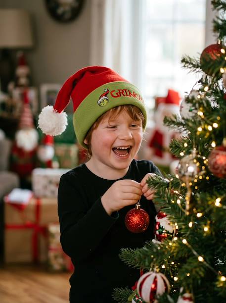 Bonnet the grinch enfant en maille élastique, gamme noël, coupe ajustée Vert 2 - vertbaudet enfant 