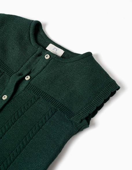 Gilet sans manches en maille avec détails torsadés b&s Vert foncé 4 - vertbaudet enfant 