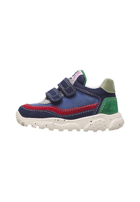Baskets bébé garçon en daim amantea 2 à scratch Bleu marine-rouge+Tourterelle-militaire 3 - vertbaudet enfant 