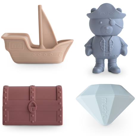 Lot de 4 jouets de bain pirate Bleu, marron, beige 1 - vertbaudet enfant 