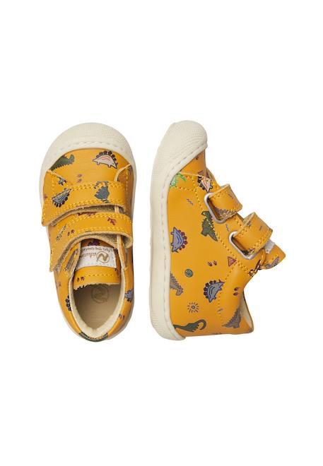 Chaussures premiers pas bébé garçon en cuir cocoon à scratch Citrouille-blanc 4 - vertbaudet enfant 