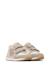 Baskets bébé fille en cuir et tissu quelly 4 à scratch, avec clous Beige-blanc-rose 2 - vertbaudet enfant 