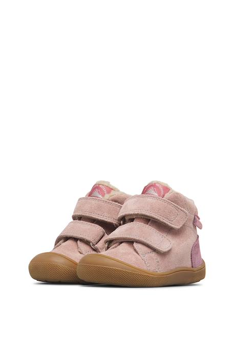 Bottines barefoot fille en daim spinni à scratch, imperméables Rose-magnolia 5 - vertbaudet enfant 