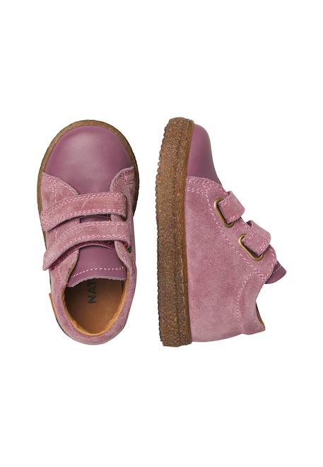 Baskets enfant en cuir et daim albus à scratch Violet 4 - vertbaudet enfant 