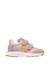 Baskets bébé fille en cuir et tissu jesko 2 à scratch, avec paillettes Rose-rose poudré 1 - vertbaudet enfant 