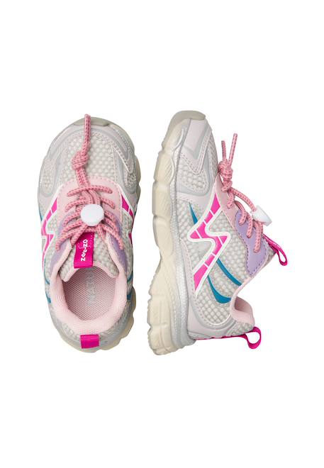 Baskets fille en tissu synthétique wave Gris-fuchsia 4 - vertbaudet enfant 
