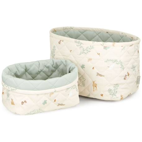 Lot de 2 paniers de toilette matelassé woodland Blanc 1 - vertbaudet enfant 
