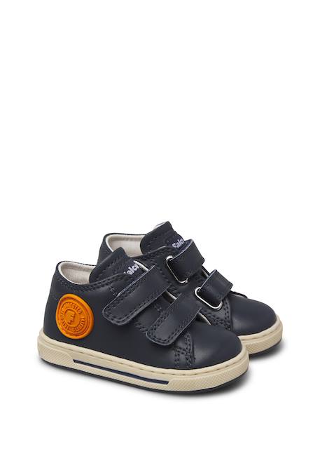 Baskets garçon en cuir michael 3 Orange-bleu 2 - vertbaudet enfant 