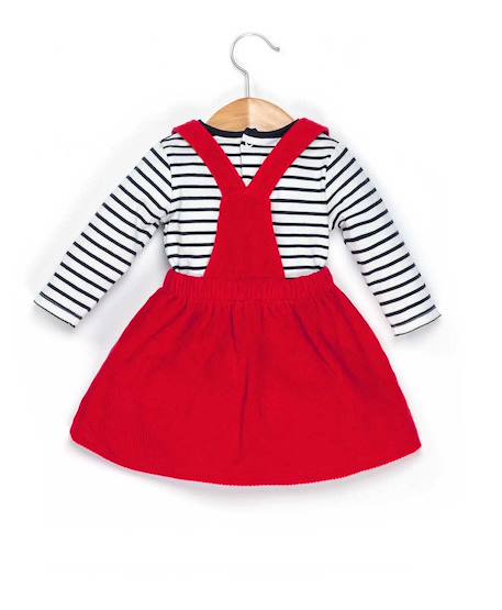 Ensemble robe + haut bébé fille Rouge rubis 2 - vertbaudet enfant 