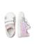 Baskets fille en daim et tissu pailleté pinn à scratch Blanc-argenté 4 - vertbaudet enfant 
