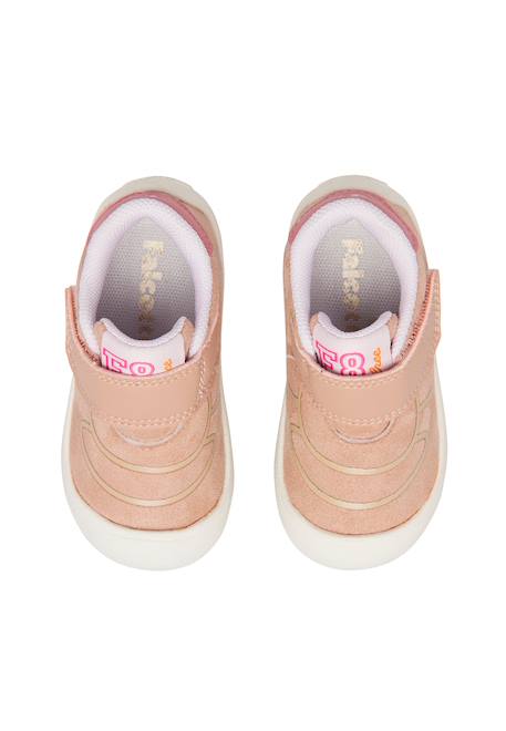 Chaussures premiers pas bébé en simili cuir free 2 à scratch Bleu-citrouille+Fuchsia-blanc+Kaki-orange+Lilas-rose+Rose poudré-blanc 24 - vertbaudet enfant 