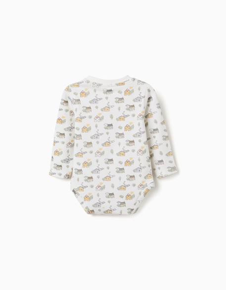 Body à manches longues avec motif maison et arbre Blanc 2 - vertbaudet enfant 