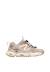 Baskets fille en simili cuir et tissu flyner Blanc-noir-beige 1 - vertbaudet enfant 