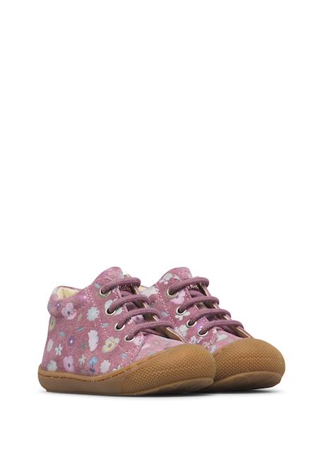 Chaussures premiers pas bébé fille en daim cocoon Gris foncé-violet+Magnolia-rose+Rose-rose clair 7 - vertbaudet enfant 