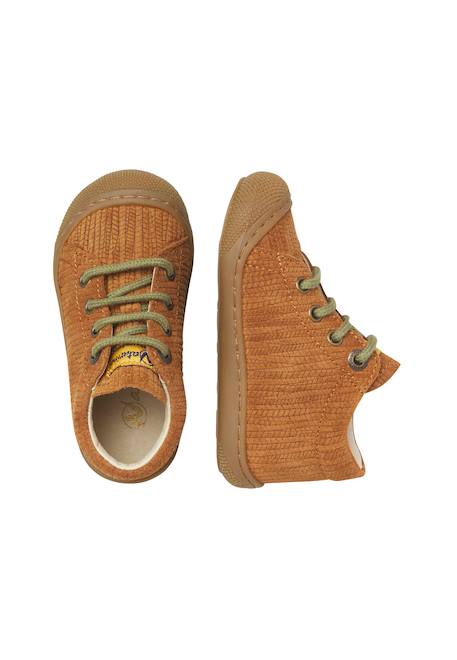 Chaussures premiers pas bébé garçon en daim cocoon Kaki-gris+Marron-vert 9 - vertbaudet enfant 