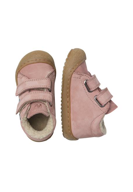 Chaussures premiers pas bébé en cuir kolde 2 à scratch Marron-marine+Rose-bleu 9 - vertbaudet enfant 