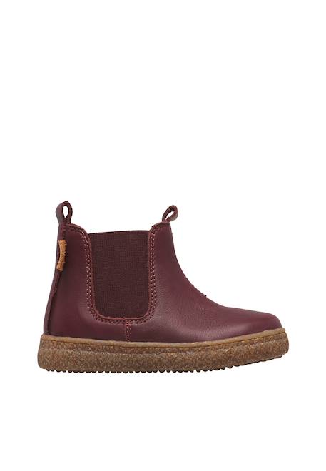 Bottines chelsea enfant en cuir figus Bordeaux-marron 1 - vertbaudet enfant 