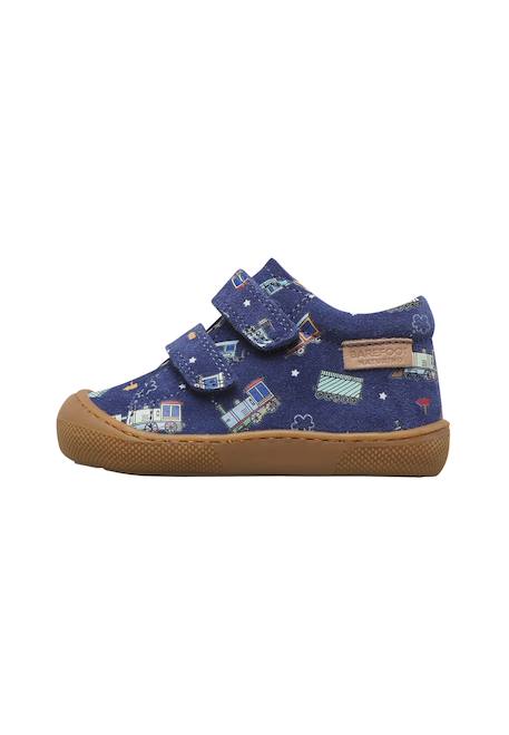 Chaussures premiers pas barefoot bébé garçon en daim amur à scratch Bleu-céleste 3 - vertbaudet enfant 