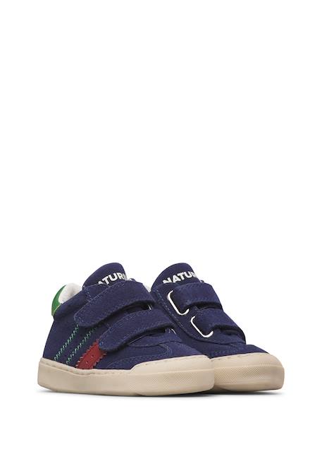 Baskets montantes enfant en cuir et daim riby high à scratch Blanc-rose-violet+Bleu-vert-rouge 7 - vertbaudet enfant 