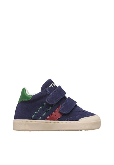 Baskets montantes enfant en cuir et daim riby high à scratch Blanc-rose-violet+Bleu-vert-rouge 6 - vertbaudet enfant 