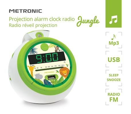 Radio-réveil fm usb projection avec alarme Cyan+Vert 8 - vertbaudet enfant 