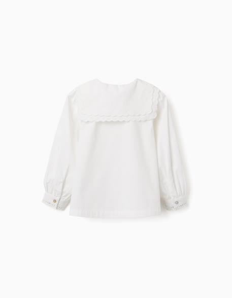 Chemise en coton à manches longues et col carré b&s Blanc 2 - vertbaudet enfant 