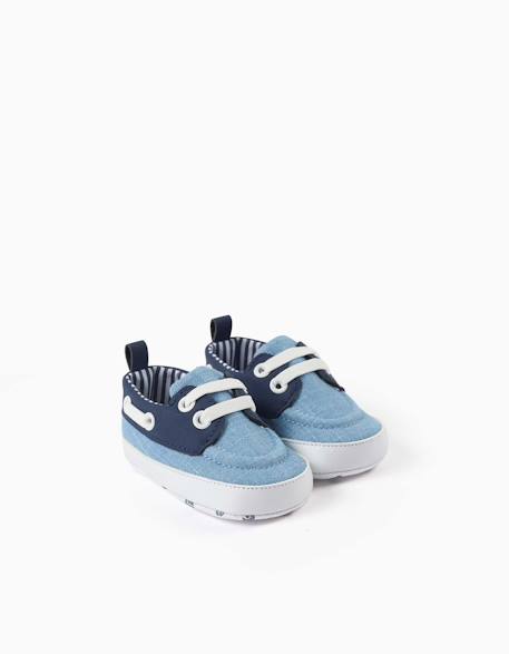 Chaussures bateau Beige+Bleu foncé 4 - vertbaudet enfant 