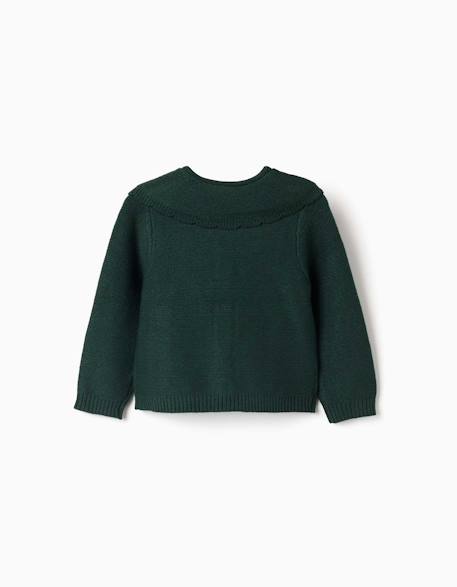 Cardigan en maille avec détails torsadés b&s Vert foncé 2 - vertbaudet enfant 