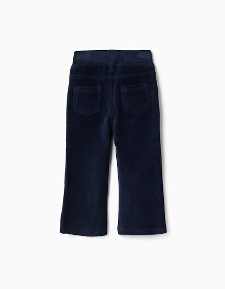 Legging évasé en velours côtelé avec taille élastique Bleu foncé+Vert 2 - vertbaudet enfant 
